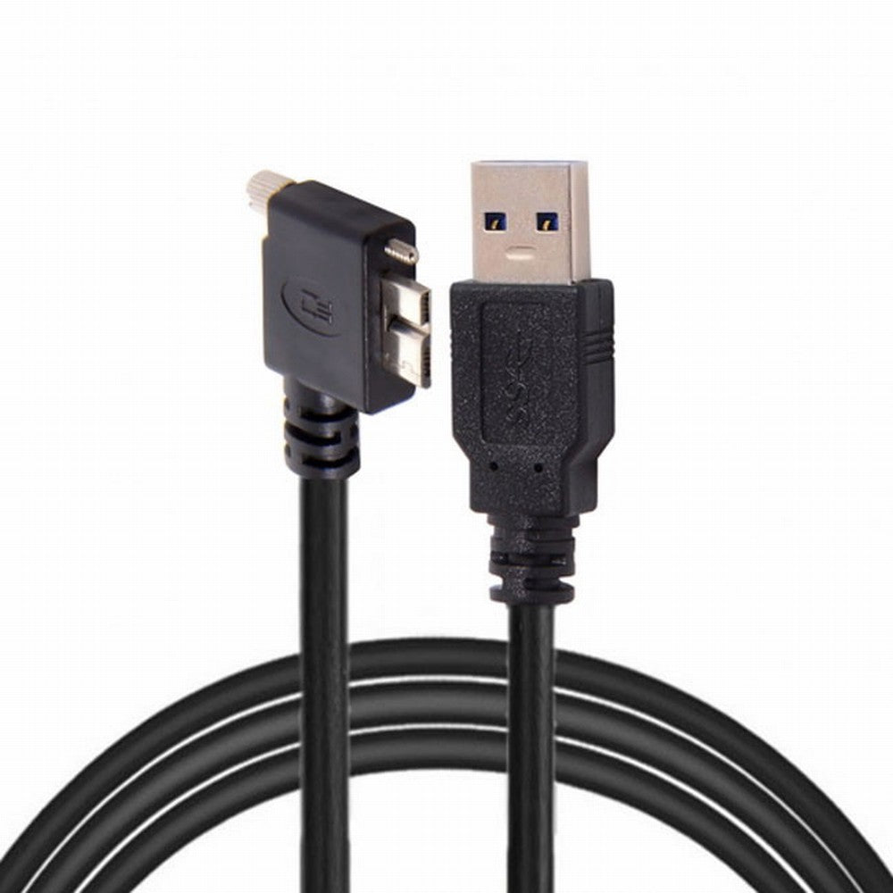 Chenyang  90 Degree Left Angled Micro USB Screw Mount to 3.0 Data Cable for Industrial Camera CC-U3-044-LE