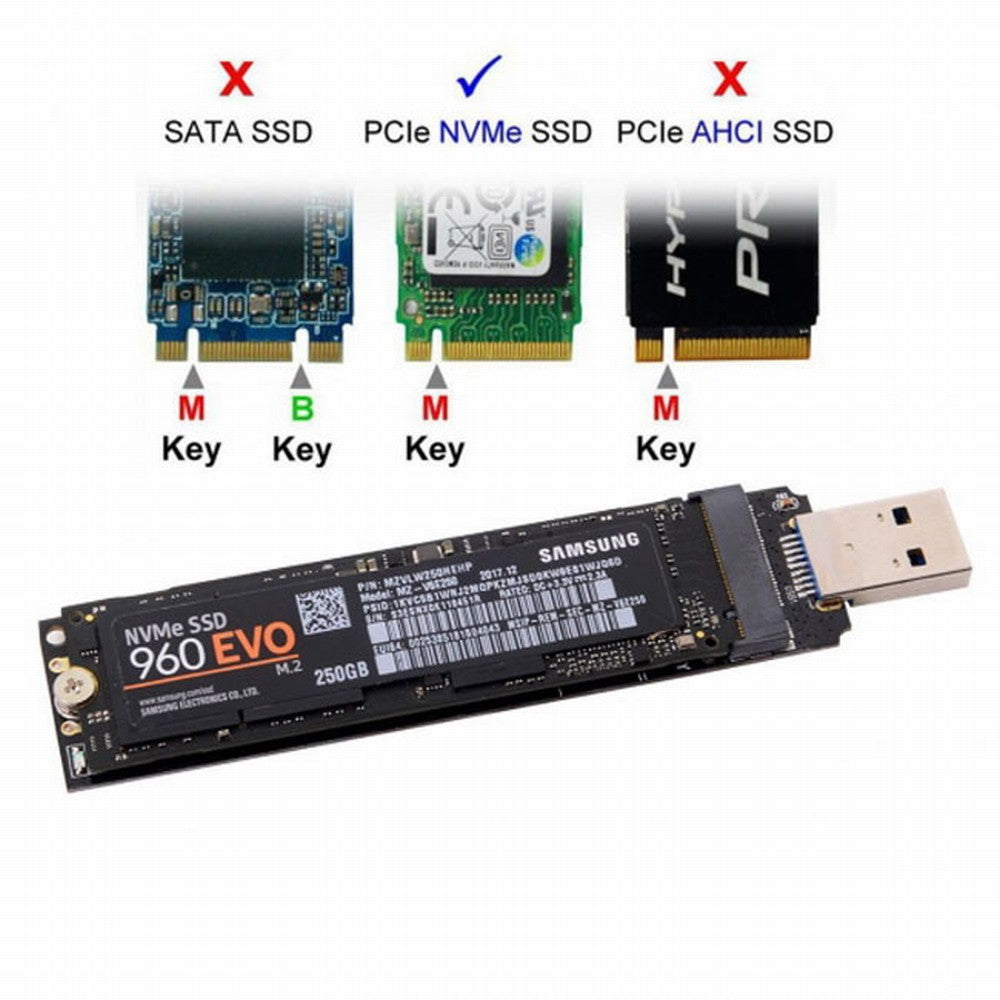 Chenyang USB 3.0 to NVME M-key M.2 NGFF SSD External PCBA Conveter Adapter RTL9210 Chipset with Case U3-017