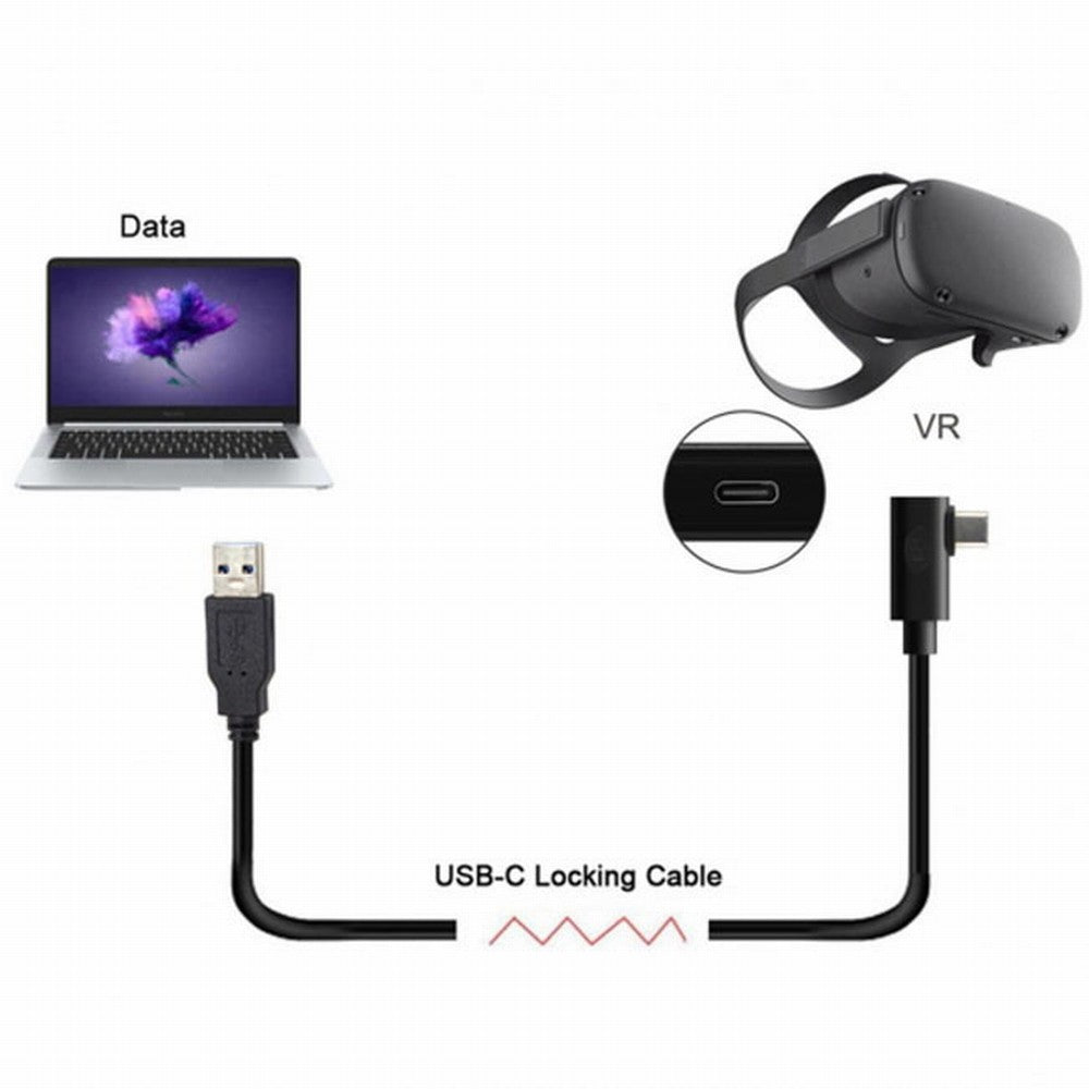 Chenyang Fit for Oculus Link VR USB 3.1 Type-C Left Right Angled Type to Standard USB3.0 Data Cable CC-UC-135