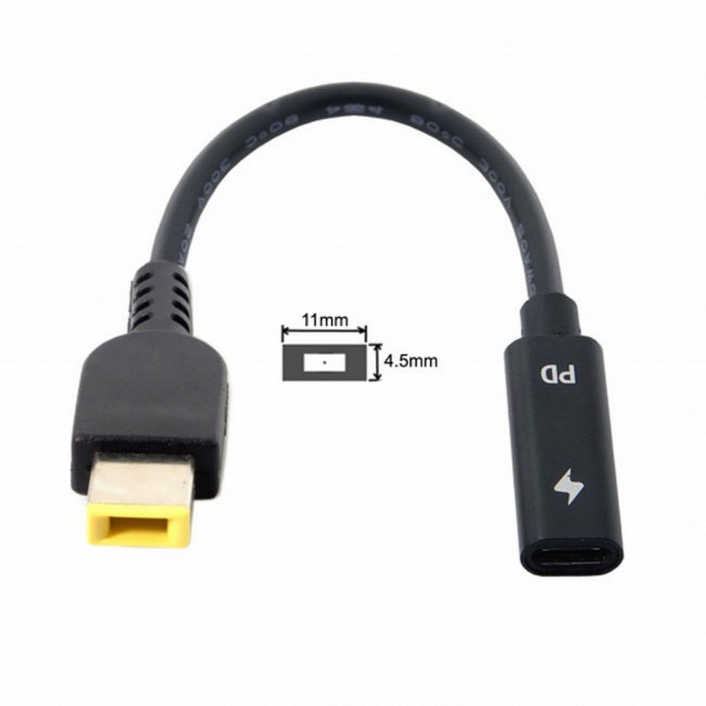 Chenyang Type C USB-C to Rectangle 11.0*4.5mm Power Plug PD Emulator Trigger Charge Cable for ThinkPad X1 Carbon UC-109-1145MM