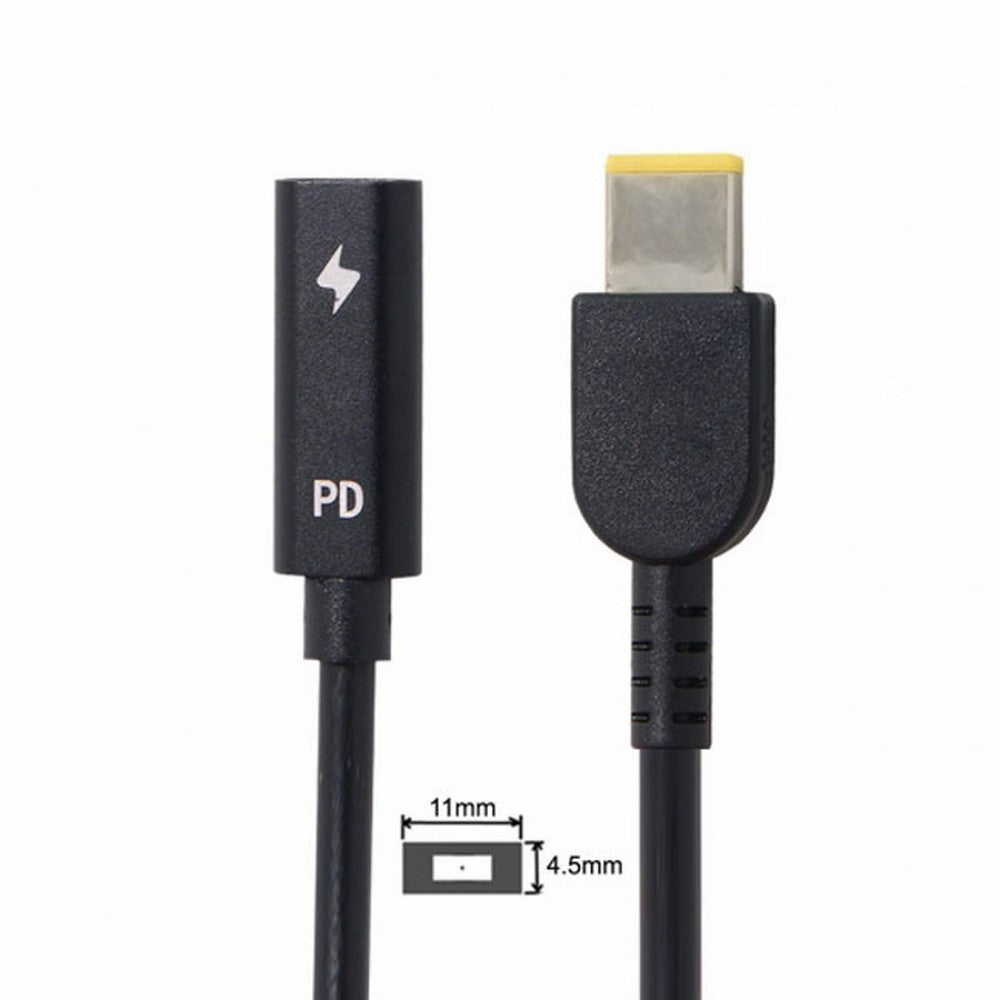 Chenyang Type C USB-C to Rectangle 11.0*4.5mm Power Plug PD Emulator Trigger Charge Cable for ThinkPad X1 Carbon UC-109-1145MM