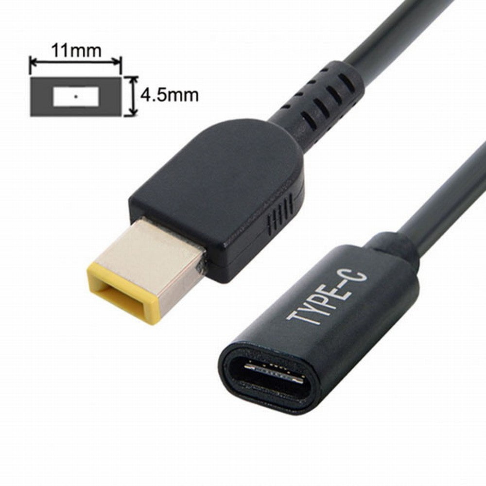 Chenyang Type C USB-C to Rectangle 11.0*4.5mm Power Plug PD Emulator Trigger Charge Cable for ThinkPad X1 Carbon UC-109-1145MM