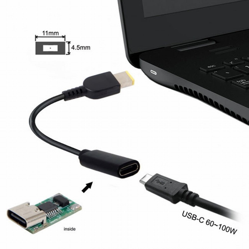 Chenyang Type C USB-C to Rectangle 11.0*4.5mm Power Plug PD Emulator Trigger Charge Cable for ThinkPad X1 Carbon UC-109-1145MM