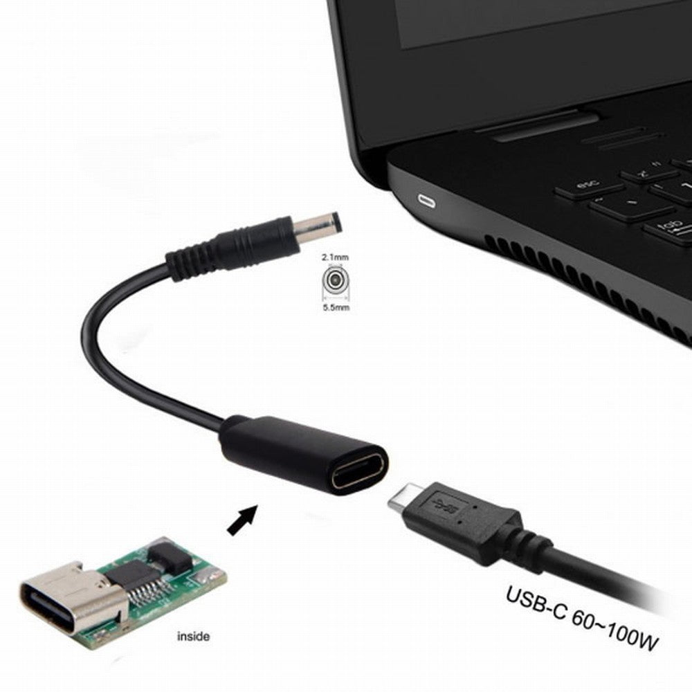 Chenyang Type C USB-C Female Input to DC 5.5*2.1mm Power PD Charge Cable fit for Laptop 18-20V UC-109-5521MM