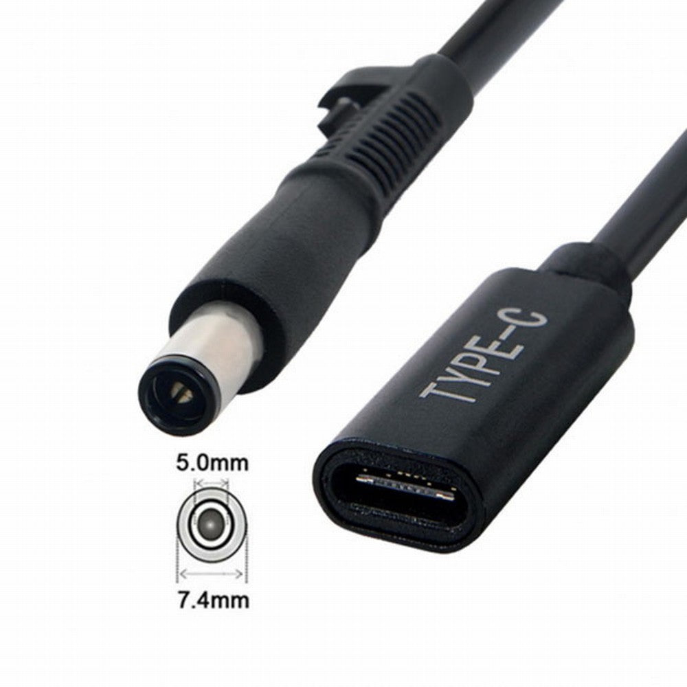 Chenyang Type C USB-C Female Input to DC 7.4*5.0mm Power PD Charge Cable fit for Laptop 18-20V UC-109-7450HP