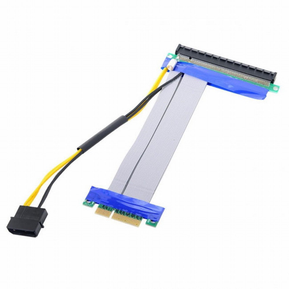 Chenyang PCI-E Express 4x to 16x Flex Cable Extender Converter Riser Card Adapter with 4pin Power 15cm EP-005