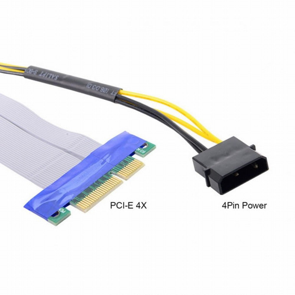 Chenyang PCI-E Express 4x to 16x Flex Cable Extender Converter Riser Card Adapter with 4pin Power 15cm EP-005