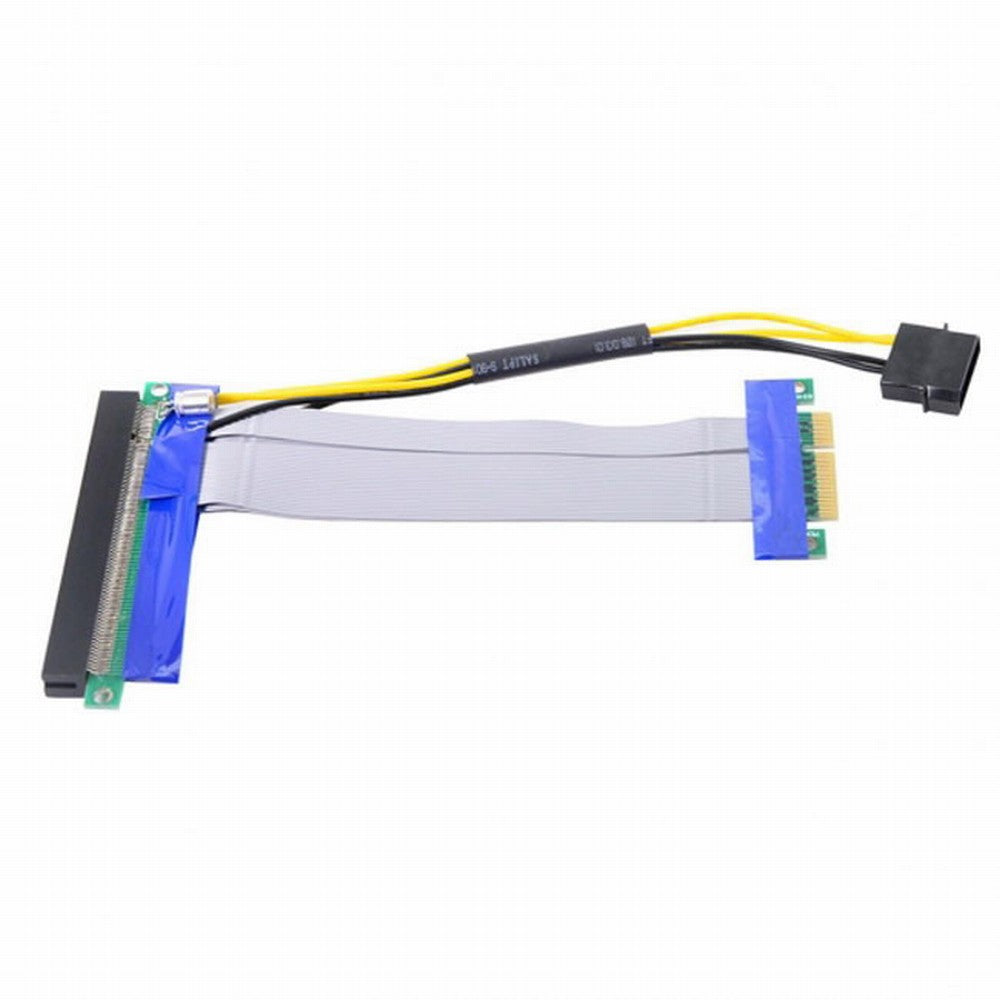 Chenyang PCI-E Express 4x to 16x Flex Cable Extender Converter Riser Card Adapter with 4pin Power 15cm EP-005