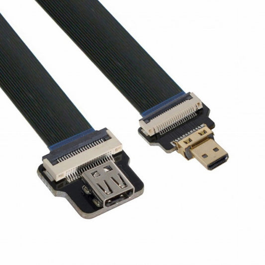 Chenyang CYFPV Micro HDMI Male to Micro HDMI Female Extension FPC Flat Cable 1080P for FPV HDTV Multicopter Aerial Photography CC-HD-192-BK