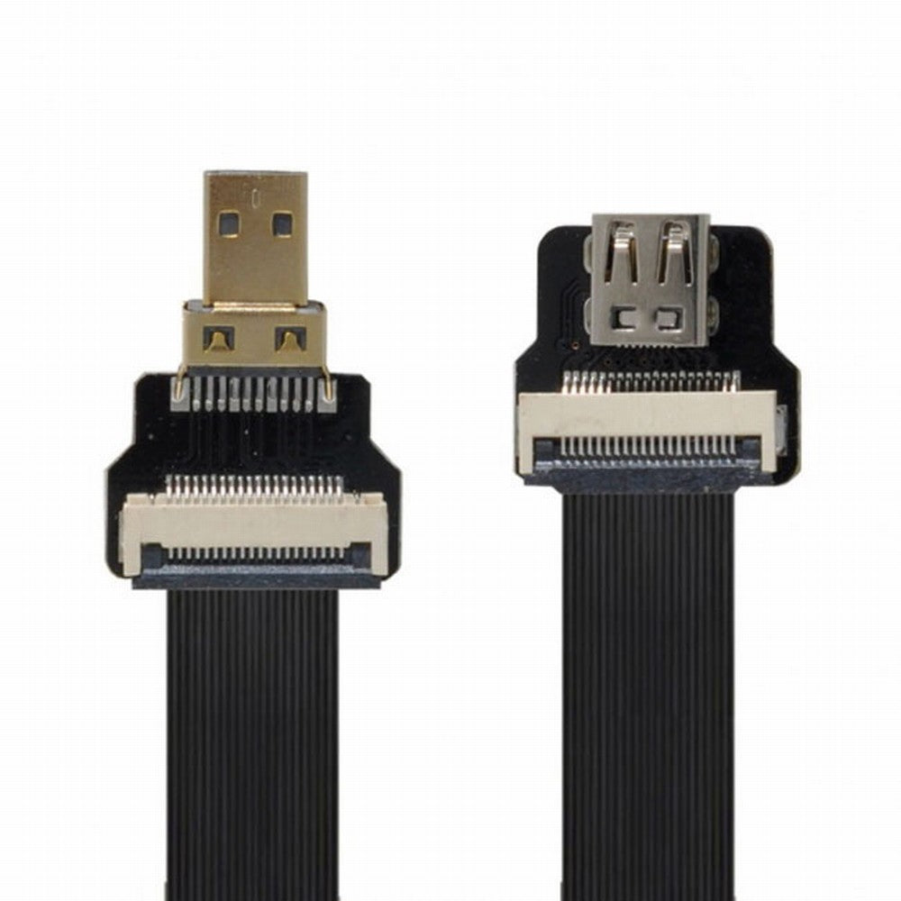 Chenyang CYFPV Micro HDMI Male to Micro HDMI Female Extension FPC Flat Cable 1080P for FPV HDTV Multicopter Aerial Photography CC-HD-192-BK