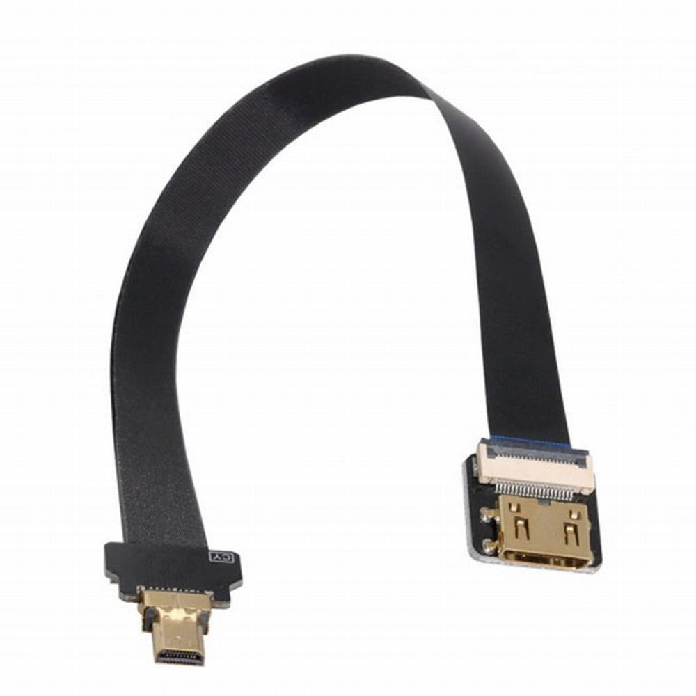 Chenyang CYFPV Mini HDMI Female to Micro HDMI Male Extension FPC Flat Cable 1080P for FPV HDTV Multicopter Aerial Photography CC-HD-204-BK