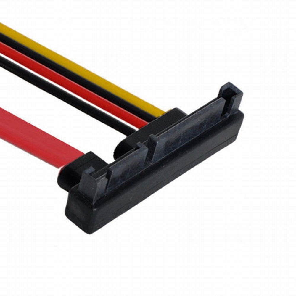 Chenyang Down Angled SATA III 3.0 7+15 22 Pin SATA Male to Female Data Power Extension Cable 30cm SA-065-DN