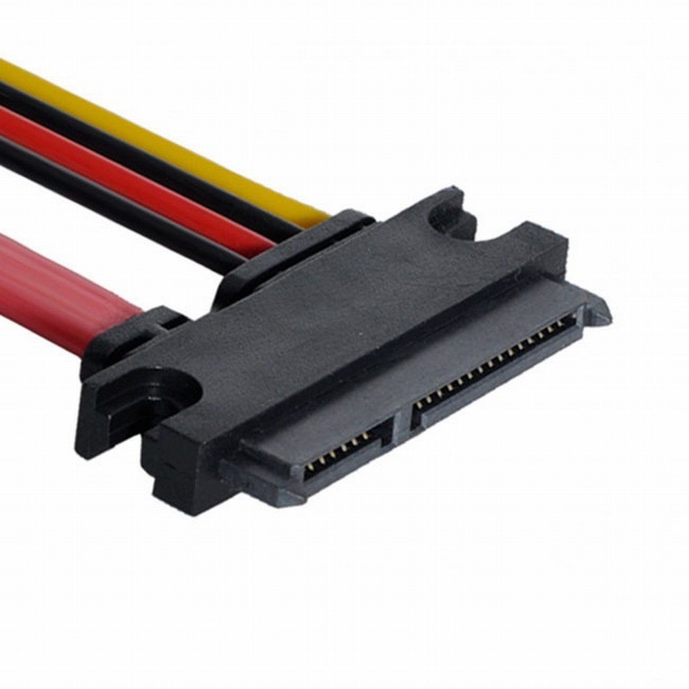 Chenyang Down Angled SATA III 3.0 7+15 22 Pin SATA Male to Female Data Power Extension Cable 30cm SA-065-DN