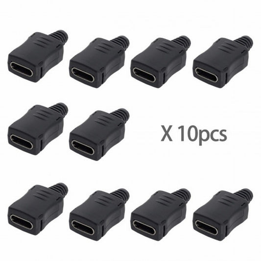 Chenyang 10set DIY 4pin USB 2.0 Type C Female Socket Connector SMT type with PC Board Housing 3.0mm SR UC-071