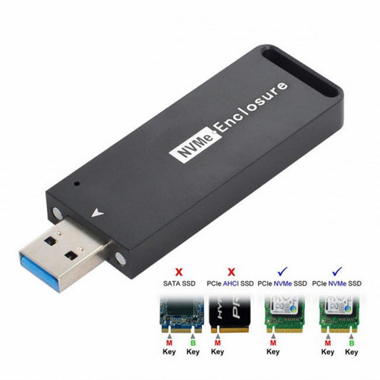 Chenyang USB 3.1 Gen2 10Gbps to NVME PCI-E M-Key Solid State Drive External Enclosure 2230/2242mm U3-047