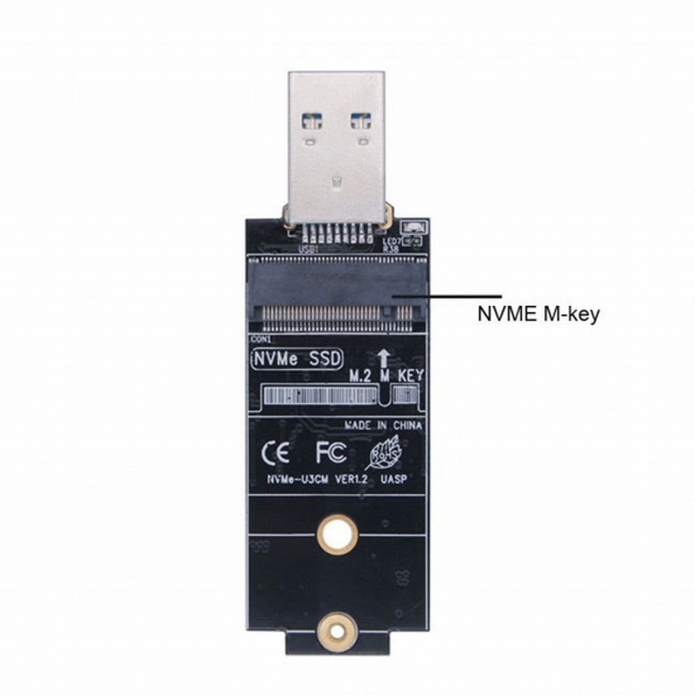 Chenyang USB 3.1 Gen2 10Gbps to NVME PCI-E M-Key Solid State Drive External Enclosure 2230/2242mm U3-047