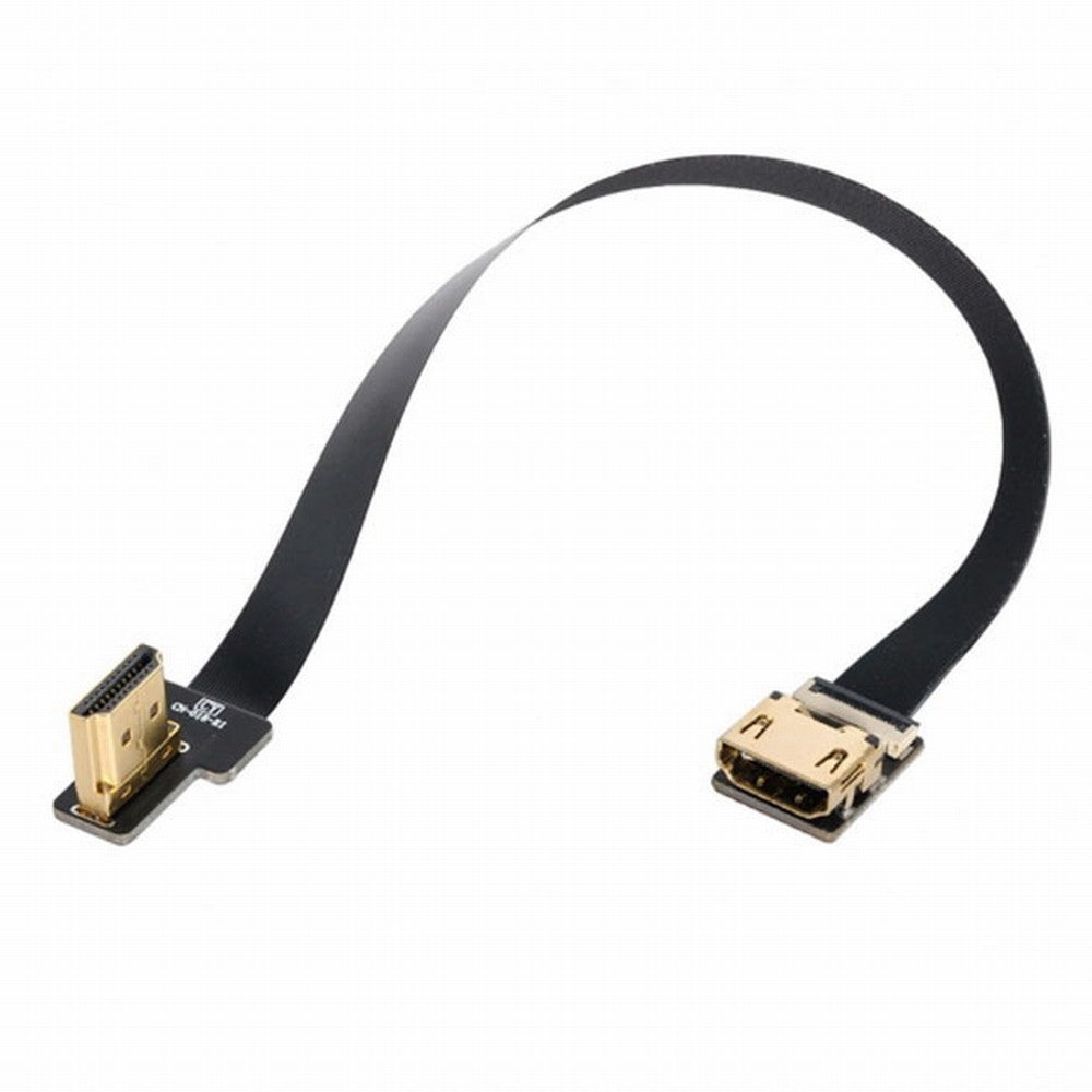 Chenyang CYFPV Left Angled 90 Degree HDMI Male to Female FPC Flat Cable for HDTV Multicopter Aerial Photography CC-HD-216-LE