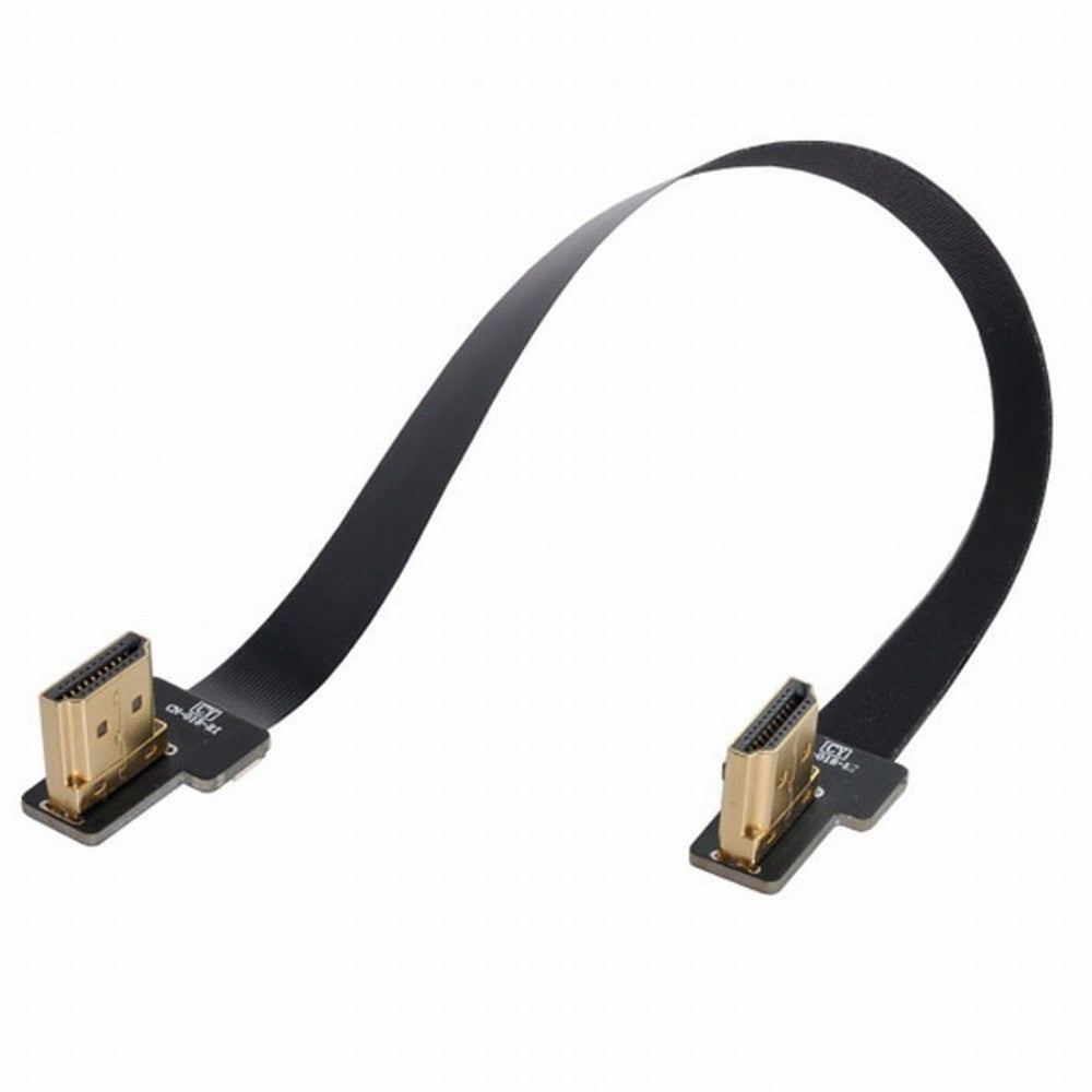 Chenyang CYFPV Dual 90 Degree Left Angled HDMI Type A Male to Male HDTV FPC Flat Cable for FPV HDTV Multicopter Aerial Photography CC-HD-206-LE