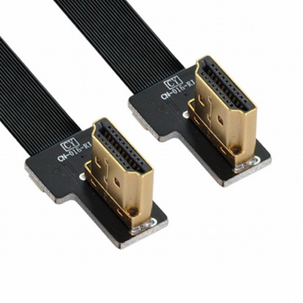 Chenyang CYFPV Dual 90 Degree Right Angled HDMI Type A Male to Male HDTV FPC Flat Cable for FPV HDTV Multicopter Aerial Photography CC-HD-206-RI