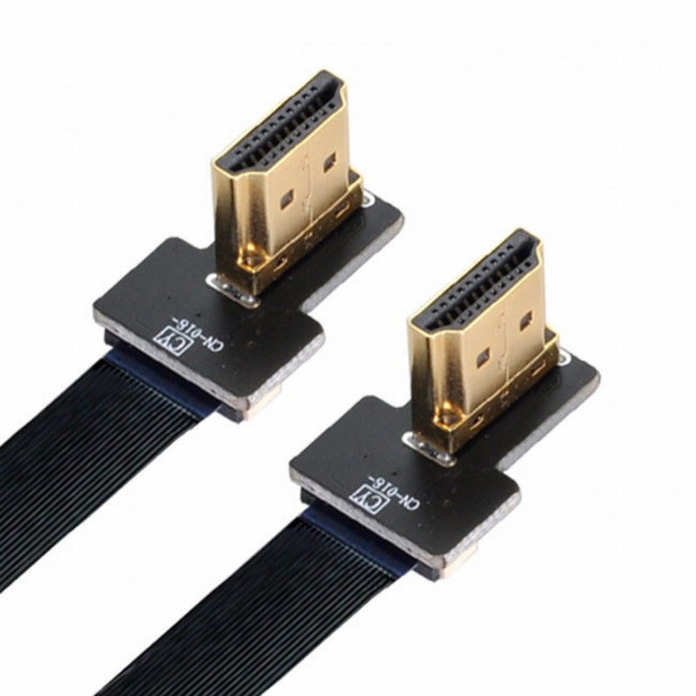 Chenyang CYFPV Dual 90 Degree Right Angled HDMI Type A Male to Male HDTV FPC Flat Cable for FPV HDTV Multicopter Aerial Photography CC-HD-206-RI