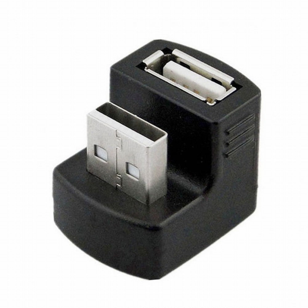 Chenyang Up Angled USB 2.0 Adapter A Male to Female Extension 90 180 360 Degree Black U2-099-UP