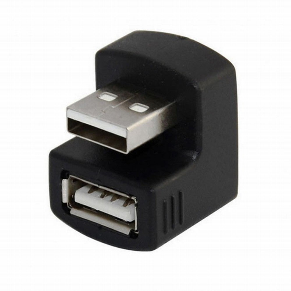 Chenyang Up Angled USB 2.0 Adapter A Male to Female Extension 90 180 360 Degree Black U2-099-UP