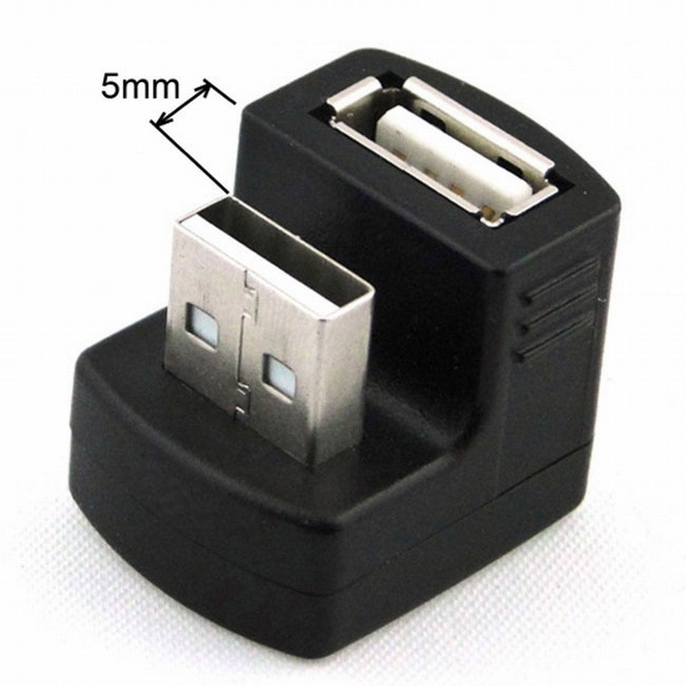 Chenyang Up Angled USB 2.0 Adapter A Male to Female Extension 90 180 360 Degree Black U2-099-UP