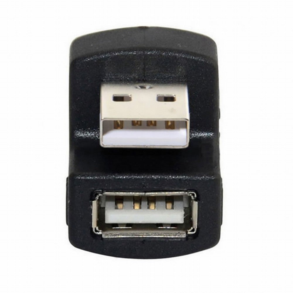 Chenyang Down Angled USB 2.0 Adapter A Male to Female Extension 90 180 360 Degree Black U2-099-DN