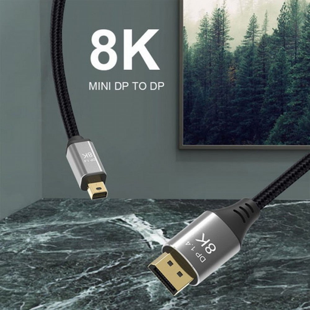 Chenyang DisplayPort 1.4 8K 60hz Cable Ultra-HD UHD 4K 144hz Mini DP to DP Cable 7680*4320 for Video PC Laptop TV CC-DP-037