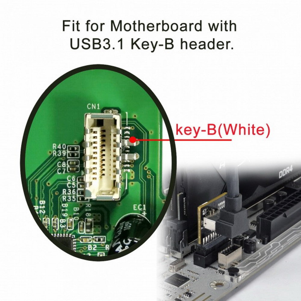 Chenyang USB 3.1 Front Panel Socket Key-B Type-E to USB 3.0 20Pin Header Male Extension Adapter for Motherboard UC-151