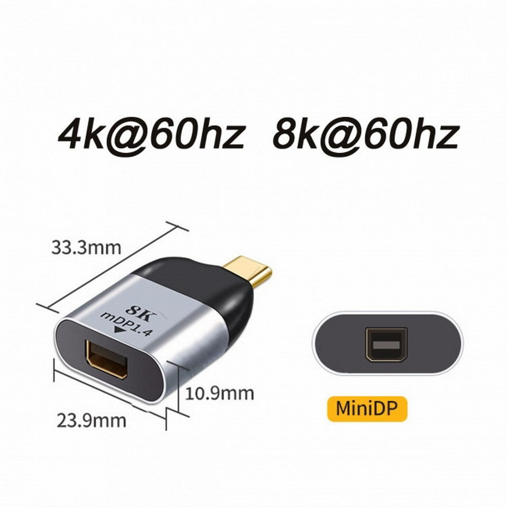 Chenyang USB-C Type C to Mini DP Displayport Converter Adapter 4K 2K 60hz for Tablet Phone Laptop UC-220-MDP