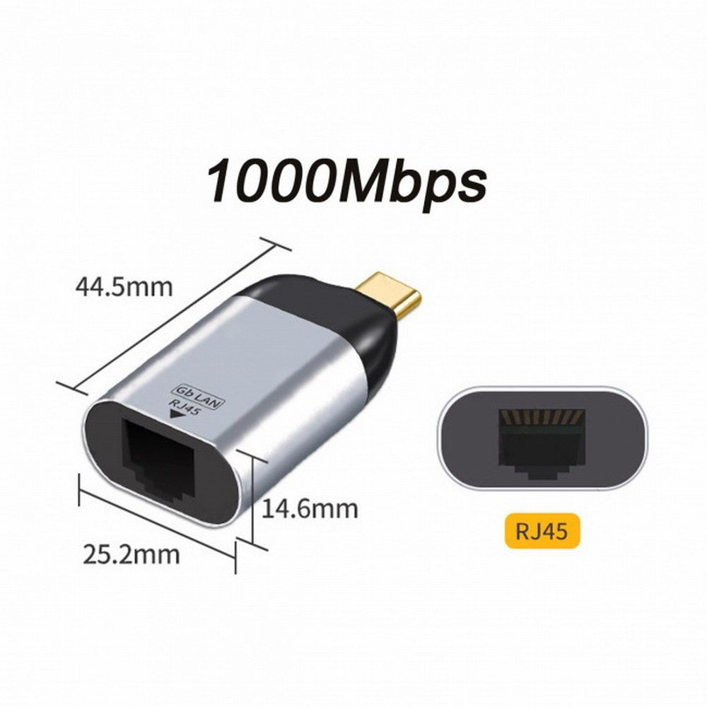 Chenyang USB-C Type-C USB3.1 to 1000Mbps Gigabit Ethernet Network LAN Adapter for Laptop UC-220-LAN