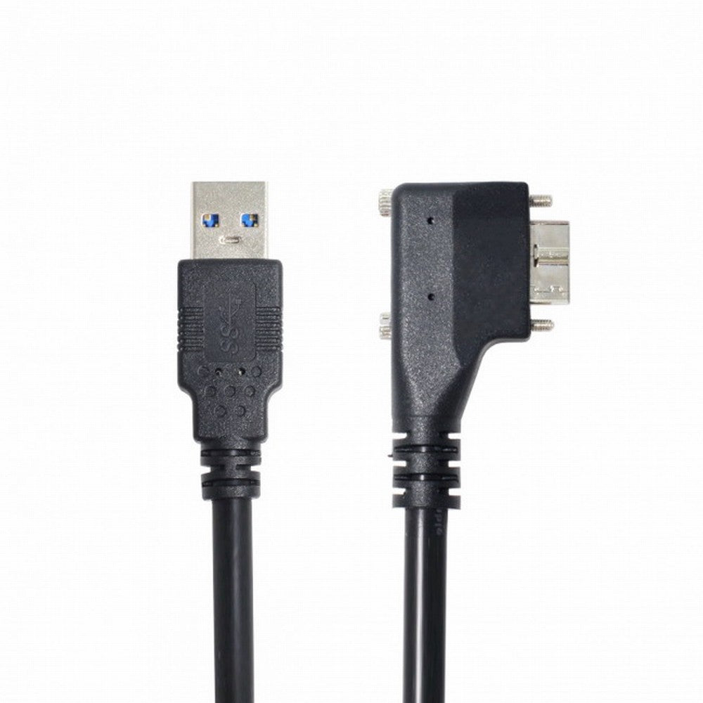 Chenyang Dual Screws 90 Degree Left Angled Micro USB Mount to USB3.0 Data Cable for Industrial Camera CC-U3-054-LE