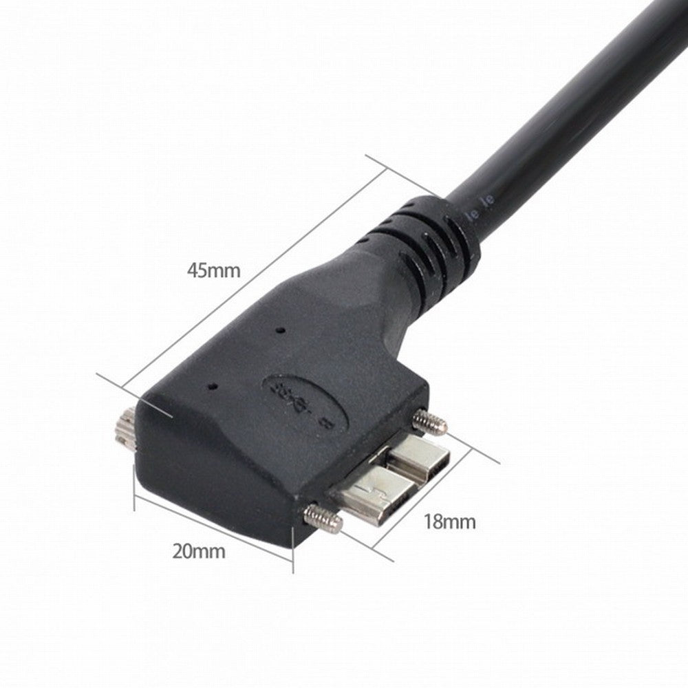 Chenyang Dual Screws 90 Degree Right Angled Micro USB Mount to USB3.0 Data Cable for Industrial Camera CC-U3-054-RI