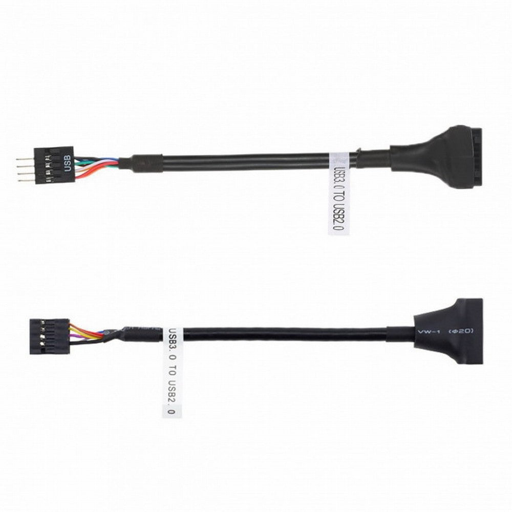 Chenyang 2pcs USB 2.0 9Pin to USB 3.0 20pin Housing Header Female Cable Reversible for Motherboard U3-076+107