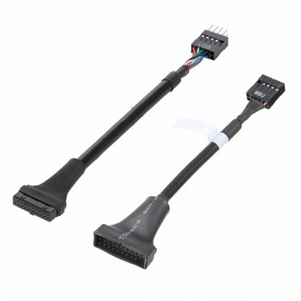 Chenyang 2pcs USB 2.0 9Pin to USB 3.0 20pin Housing Header Female Cable Reversible for Motherboard U3-076+107