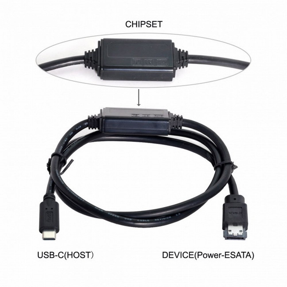 Chenyang USB-C Type-C to Power Over eSATA DC5V Adapter USB3.0 to HDD/SSD/ODD eSATAp Converter UC-014