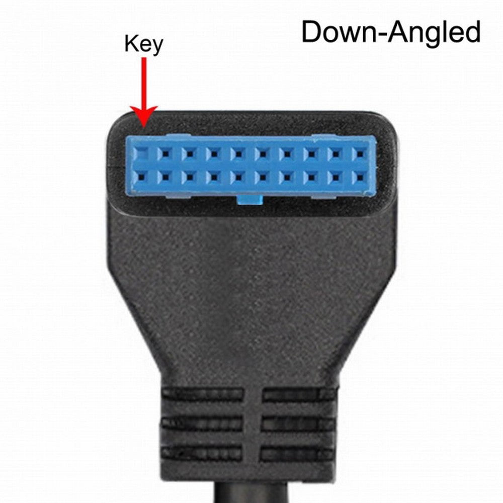 Chenyang USB 3.0 Single Port A Female Screw Mount Type to Down Angled Motherboard 20pin Header Cable 90 Degree U3-005-DN