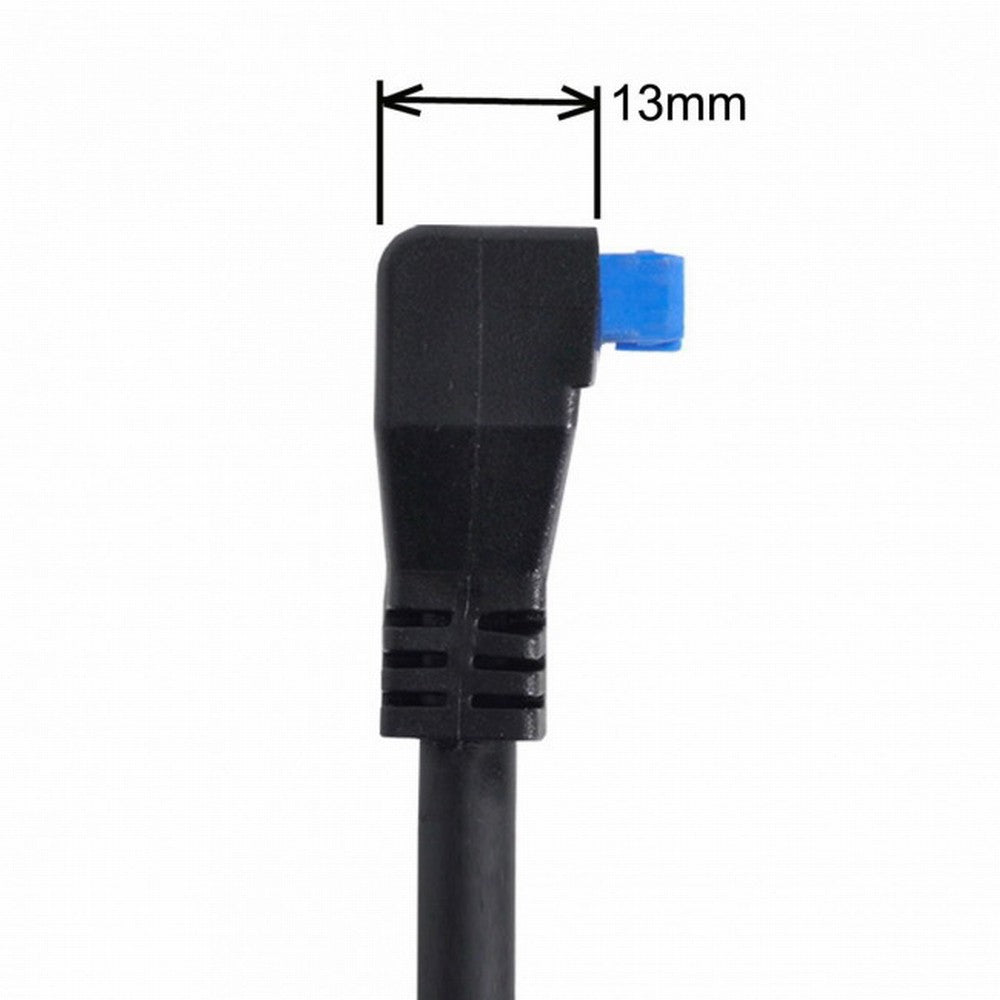 Chenyang USB 3.0 Single Port A Female Screw Mount Type to Down Angled Motherboard 20pin Header Cable 90 Degree U3-005-DN