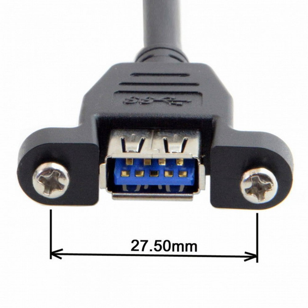 Chenyang USB 3.0 Single Port A Female Screw Mount Type to Up Angled Motherboard 20pin Header Cable 90 Degree U3-005-UP