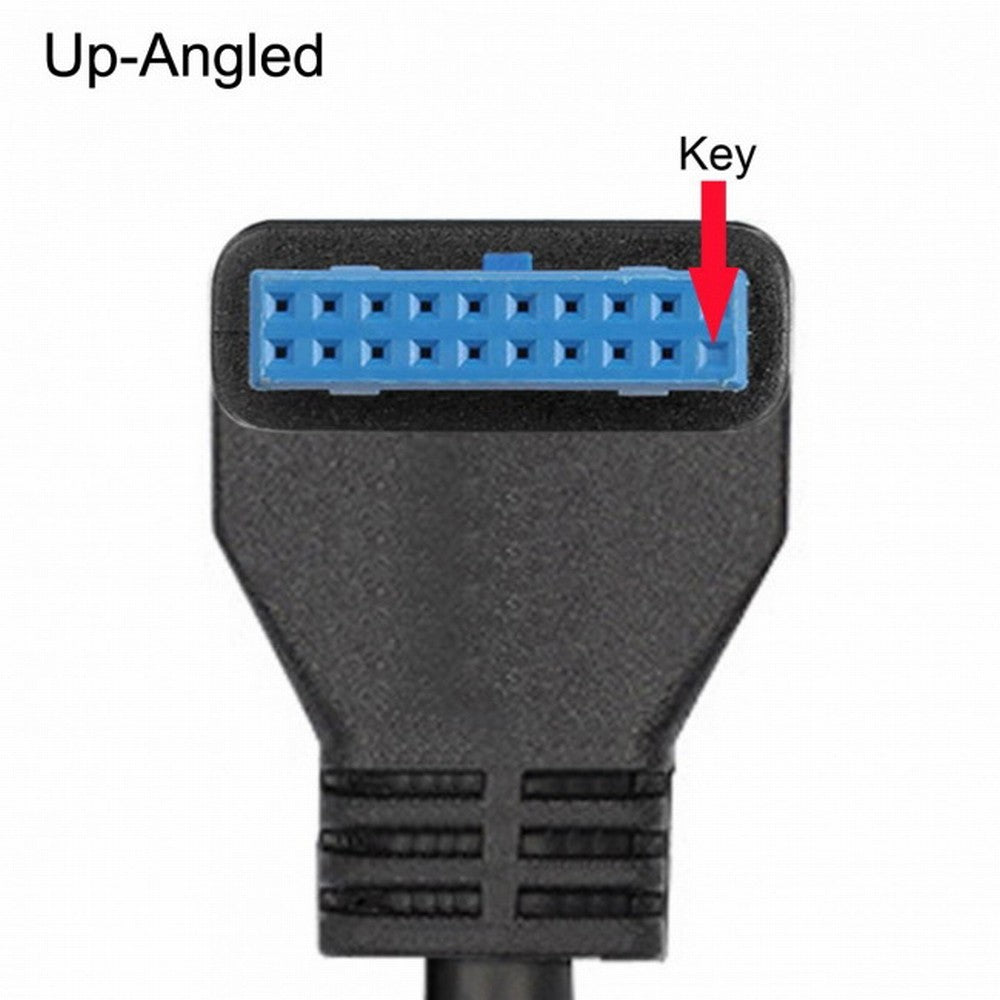 Chenyang USB 3.0 Single Port A Female Screw Mount Type to Up Angled Motherboard 20pin Header Cable 90 Degree U3-005-UP