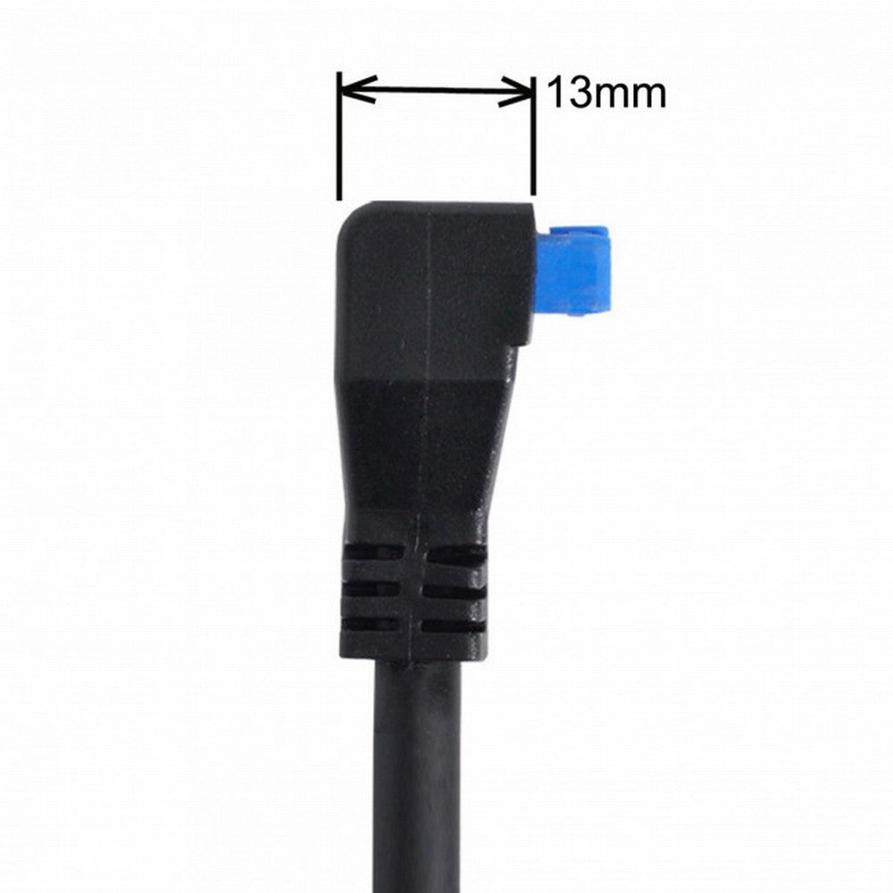 Chenyang USB 3.0 Single Port A Female Screw Mount Type to Up Angled Motherboard 20pin Header Cable 90 Degree U3-005-UP