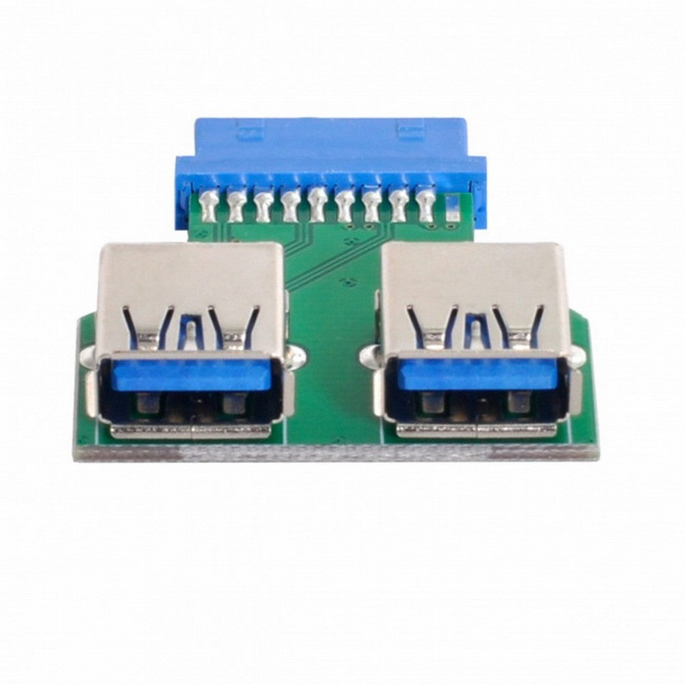 Chenyang Dual USB 3.0 A Type Female to Motherboard 20/19 Pin Box Header Slot Adapter PCBA U3-079-UP