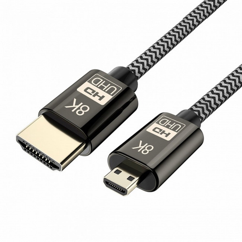 Chenyang Micro HDMI to HDMI 2.1 Ultra-HD UHD 8K 60hz 4K 120hz Cable 48Gbs HDMI Cord for Camera Tablet CC-HD-016