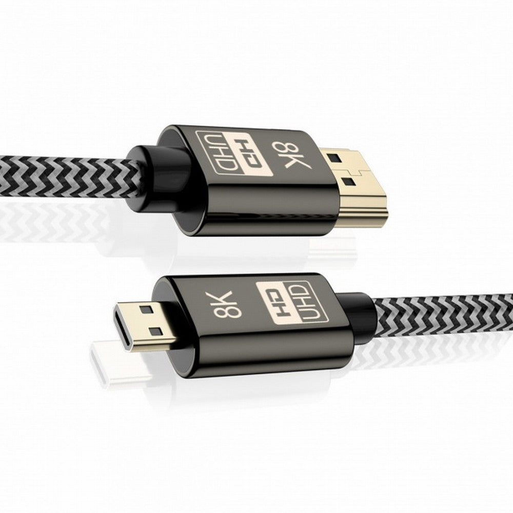 Chenyang Micro HDMI to HDMI 2.1 Ultra-HD UHD 8K 60hz 4K 120hz Cable 48Gbs HDMI Cord for Camera Tablet CC-HD-016