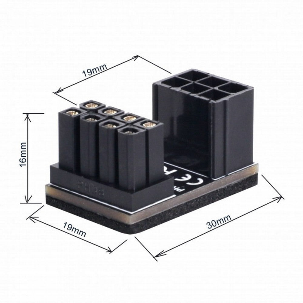 Chenyang ATX 6Pin Female to 8pin Male 180 Degree Angled Power Adapter for Desktops Graphics Card PW-024