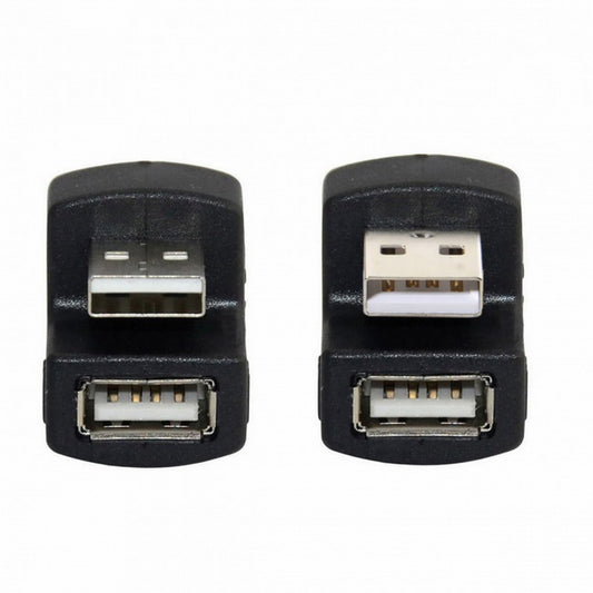 Chenyang 2pcs/Set Up Down Angled USB 2.0 Adapter A Male to Female Extension 180 Degree Black U2-099-DN+UP