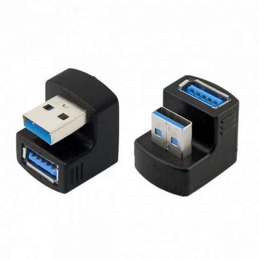 Chenyang 2pcs/Set Up Down Angled USB 3.0 Adapter A Male to Female Extension 180 Degree 5Gbps U3-099