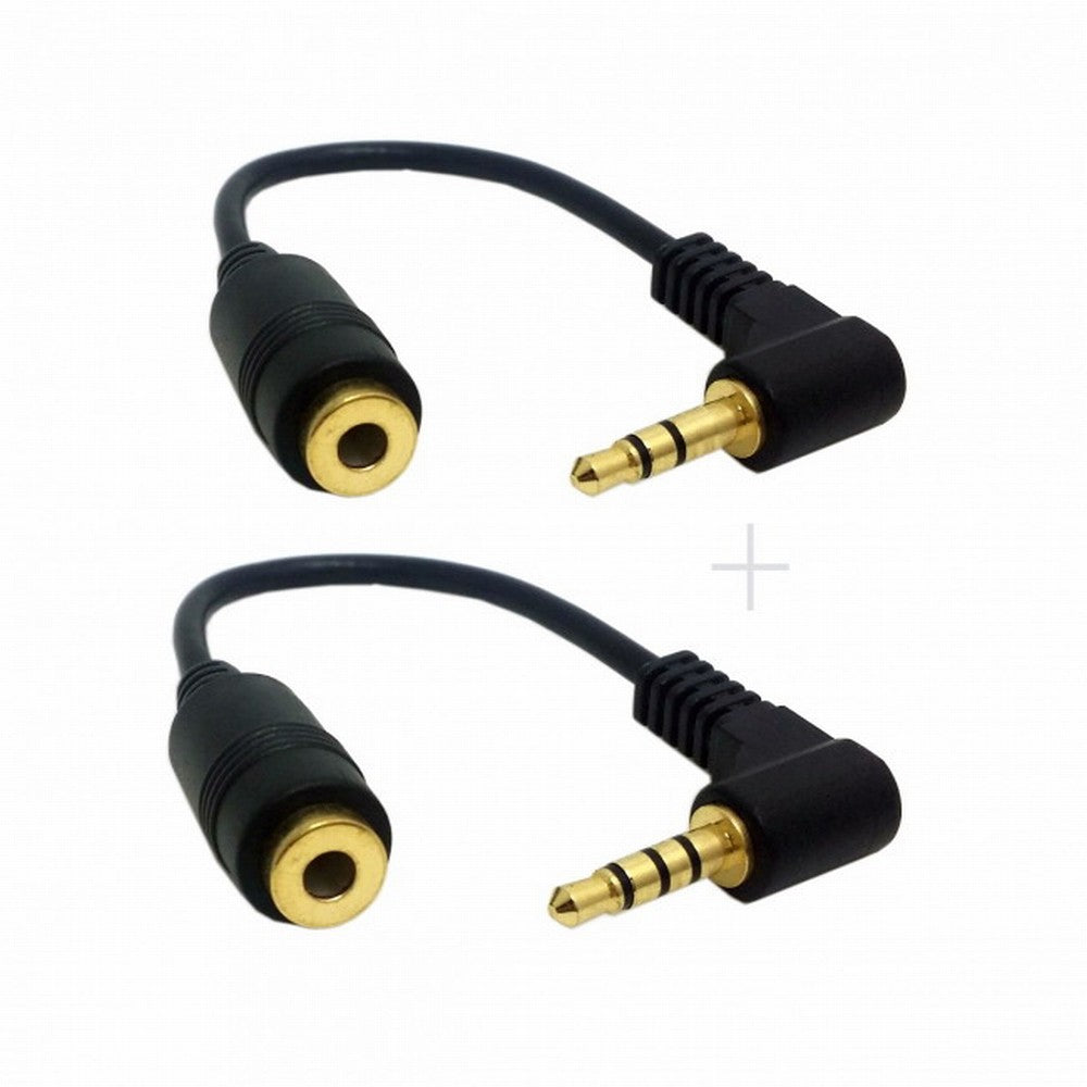 Chenyang 1Set 3/4 Poles Audio Stereo 90 Degree Right Angled 3.5mm Male to Female Extension Cable CA-008+045