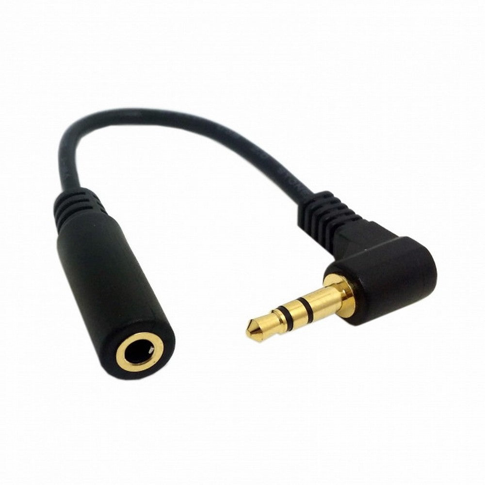 Chenyang 1Set 3/4 Poles Audio Stereo 90 Degree Right Angled 3.5mm Male to Female Extension Cable CA-008+045